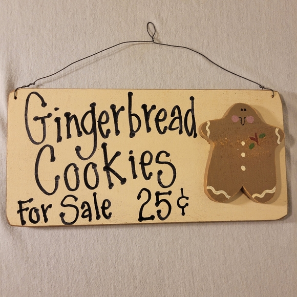 Other - Adorable Primitive Gingerbread Wooden Sign